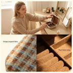 Retro Jacquard Jewelry Box - Double Layer Travel Jewelry Organizer with Soft Velvet Lining