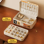 Elegant Leather Jewelry Box with Lock