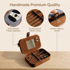 Puppy Jewelry Box with Mirror – Double-Layer Travel Organizer