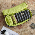 4-Piece Quilted Travel Organizer Set - Waterproof Makeup Bags with Curling Iron Case