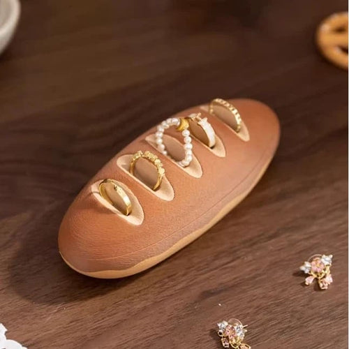 Baguette Shaped Jewelry Box - Cute Bread Ring Holder & Necklace Organizer