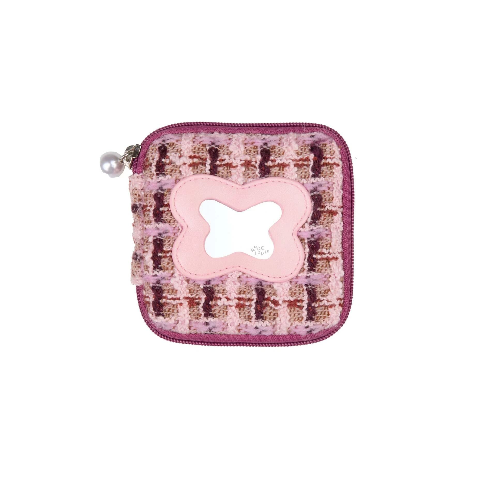 Butterfly Cake Jewelry Pouch with Mirror - Compact Travel Organizer with Zipper