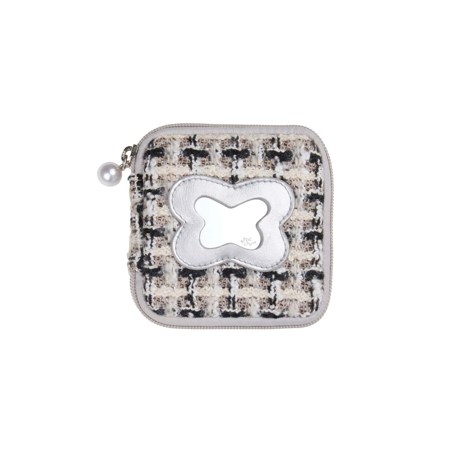Butterfly Cake Jewelry Pouch with Mirror - Compact Travel Organizer with Zipper