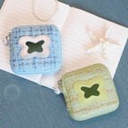 Butterfly Cake Jewelry Pouch with Mirror - Compact Travel Organizer with Zipper