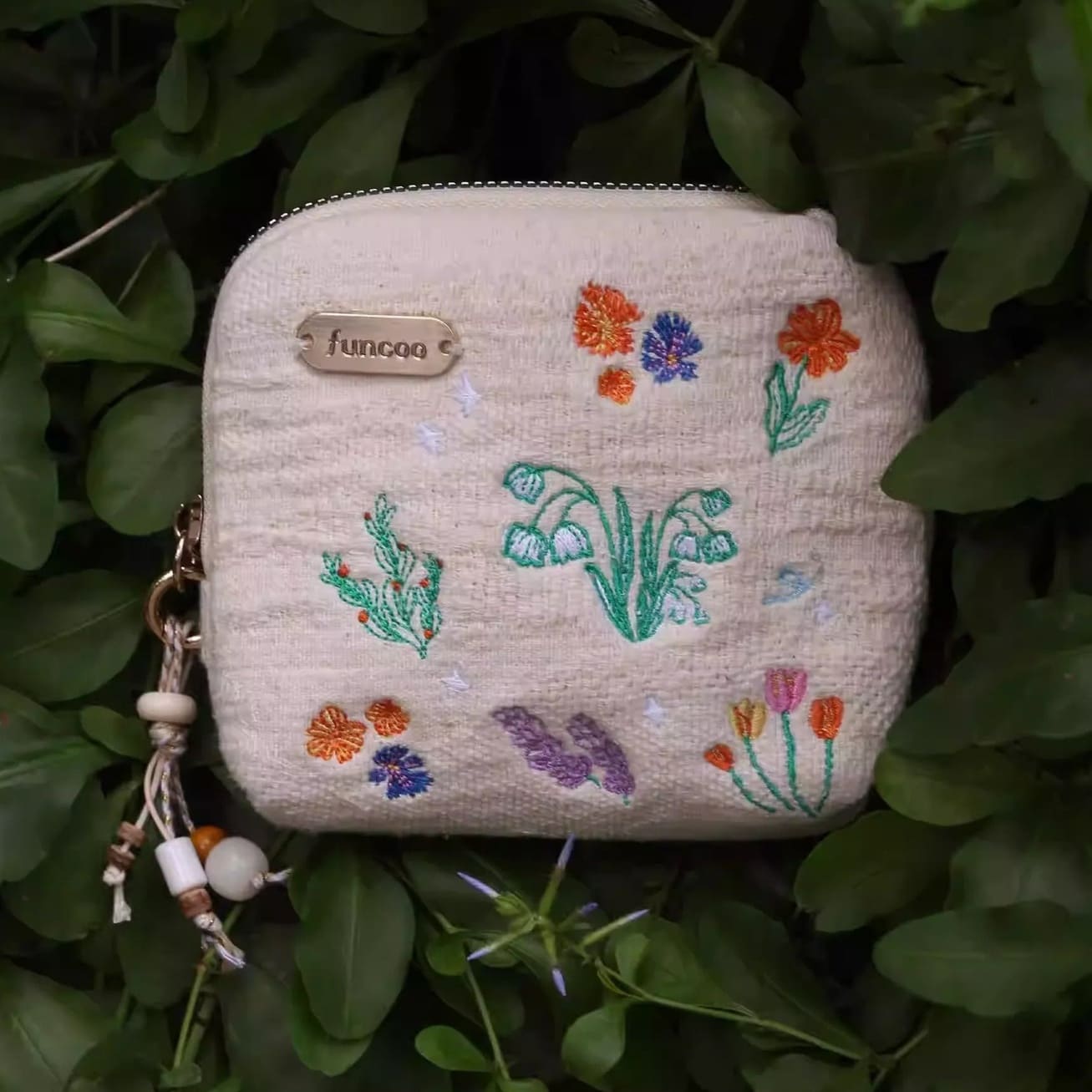 Embroidered Linen Multi-Layer Jewelry Travel Pouch - Padded Organizer