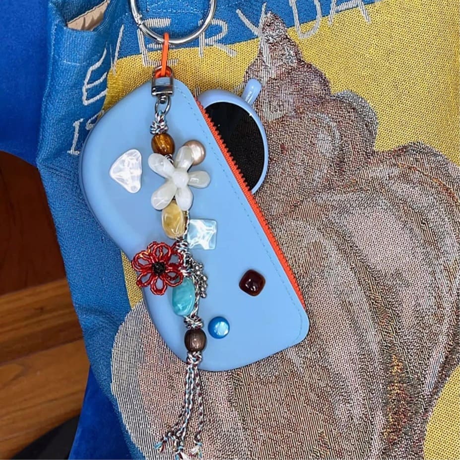 Floral Beaded Sunglasses Pouch - Clip-On Silicone Eyewear Case