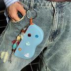 Floral Beaded Sunglasses Pouch - Clip-On Silicone Eyewear Case