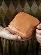 Genuine Leather Travel Jewelry Case - Premium Cowhide Organizer