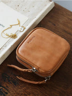 Genuine Leather Travel Jewelry Case - Premium Cowhide Organizer