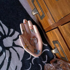 Hand-Painted Ceramic Palm Tray - Artisanal Mini Jewelry Dish