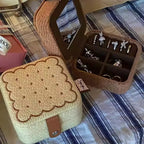 Happy Biscuit Jewelry Case - Cute Cookie-Shaped Travel Jewelry Organizer