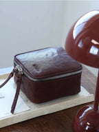 Large Genuine Leather Jewelry Box - Premium Cowhide Organizer
