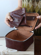 Large Genuine Leather Jewelry Box - Premium Cowhide Organizer