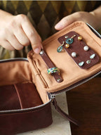 Large Genuine Leather Jewelry Box - Premium Cowhide Organizer