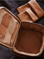 Large Genuine Leather Jewelry Box - Premium Cowhide Organizer