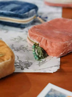 Limited Edition Silk Velvet Jewelry Pouch - Handcrafted with Natural Stones