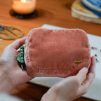 Limited Edition Silk Velvet Jewelry Pouch - Handcrafted with Natural Stones