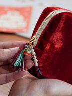 Limited Edition Silk Velvet Jewelry Pouch - Handcrafted with Natural Stones