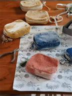 Limited Edition Silk Velvet Jewelry Pouch - Handcrafted with Natural Stones
