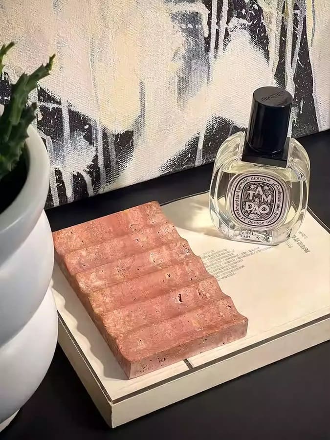Natural Marble Tray with Wave Edge - Jewelry Dish & Soap Holder