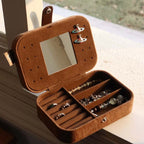 Puppy Jewelry Box with Mirror – Double-Layer Travel Organizer