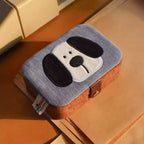 Puppy Jewelry Box with Mirror – Double-Layer Travel Organizer