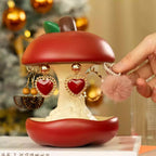 Rotating Apple Core Jewelry Stand - Vintage Red Necklace & Earring Organizer