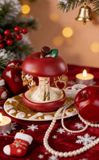 Rotating Apple Core Jewelry Stand - Vintage Red Necklace & Earring Organizer
