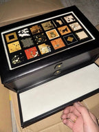 Vintage Collage Jewelry Box - Large 2-Tier Leather Jewelry Organizer with Dustproof Lid