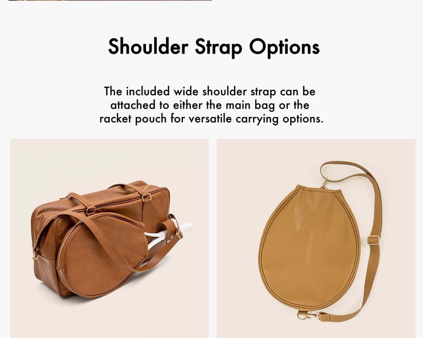 Vintage Tennis Duffle Bag - Large Capacity Leather Sports & Travel Bag with Detachable Racket Pouch