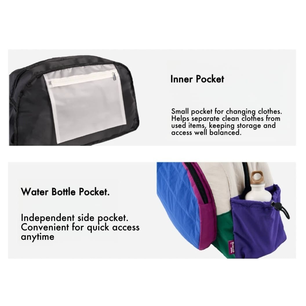 Color-Block Tennis Shoulder Bag - Multi-Functional Large Capacity Sports Duffle with Racket Compartment