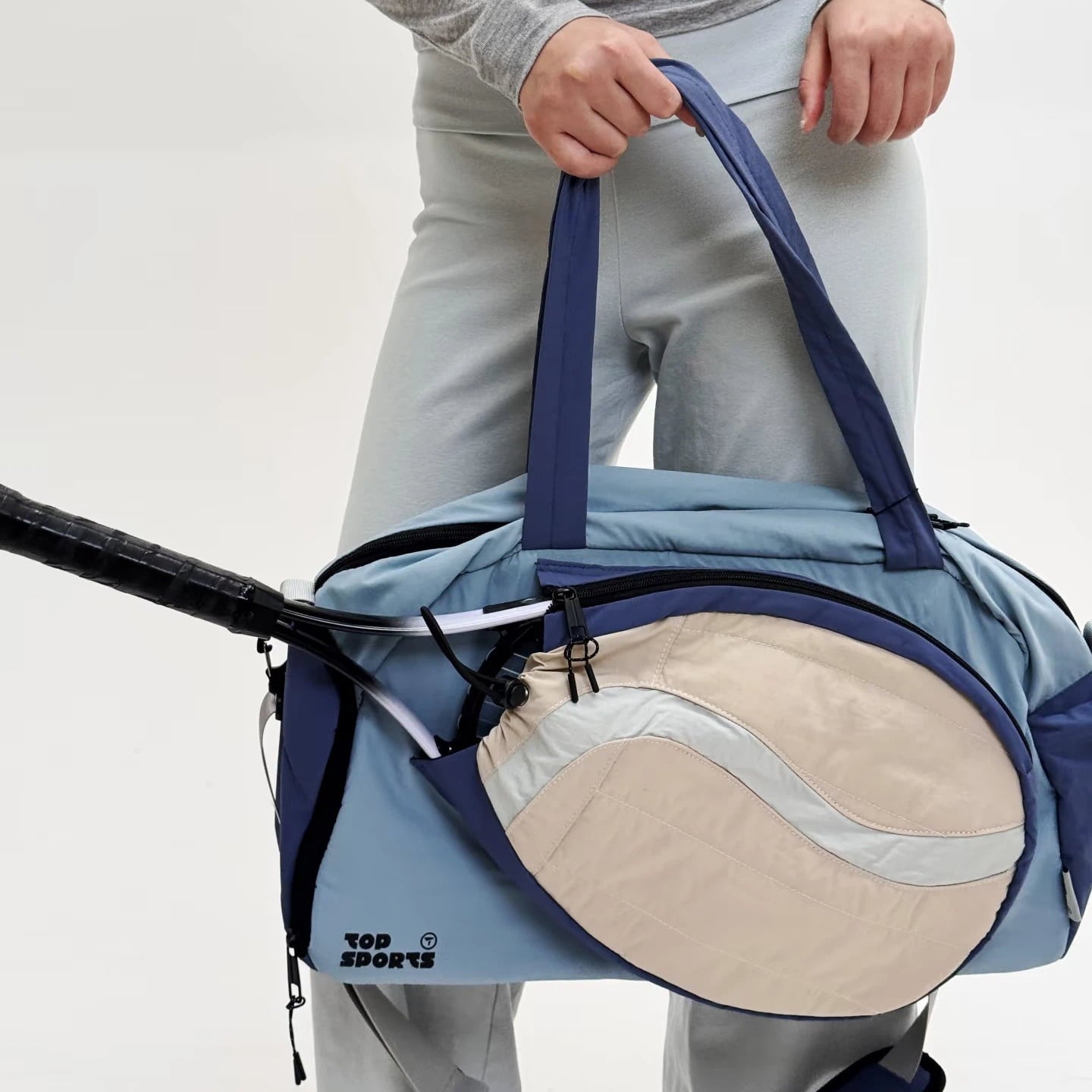 Color-Block Tennis Shoulder Bag