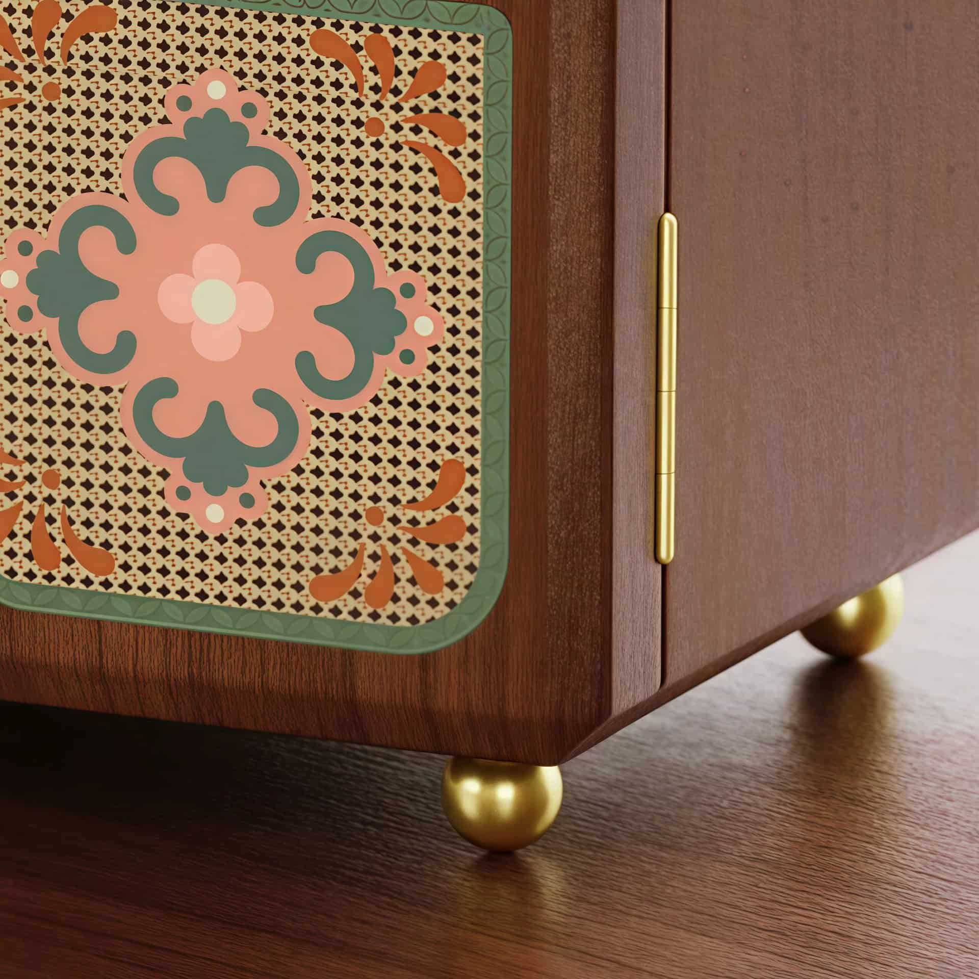 Wood Jewelry Cabinet with Double Doors & Drawers