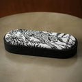 Travertine-Effect Oval Storage Box with Linen Lid