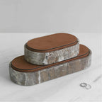 Travertine Jewelry Storage Box – Stone & Wood Organizer for Rings, Earrings & Keepsakes