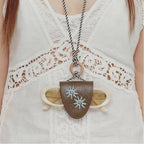 Island Series Embroidered Sunglasses Clip - PU Leather Eyewear Holder with Paracord Strap