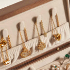Iris Oil Painting Solid Wood Jewelry Box - Portable Magnetic Closure Organizer for Necklaces & Earrings