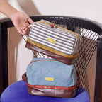 Double-Layer Wet & Dry Separation Cosmetic Bag - Large Capacity Travel Organizer