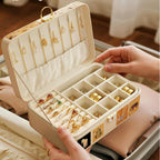 Elegant Leather Jewelry Box with Lock