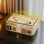 Elegant Leather Jewelry Box with Lock