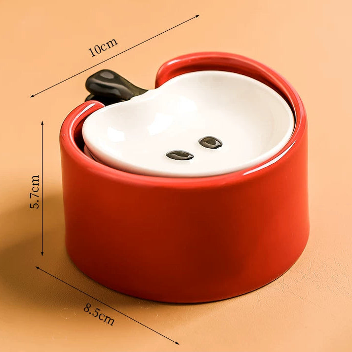 Apple Shaped Ceramic Dipping Dish & Storage Jar Set - Cute Kitchen Decor