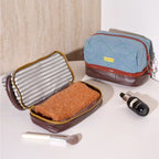 Double-Layer Wet & Dry Separation Cosmetic Bag - Large Capacity Travel Organizer