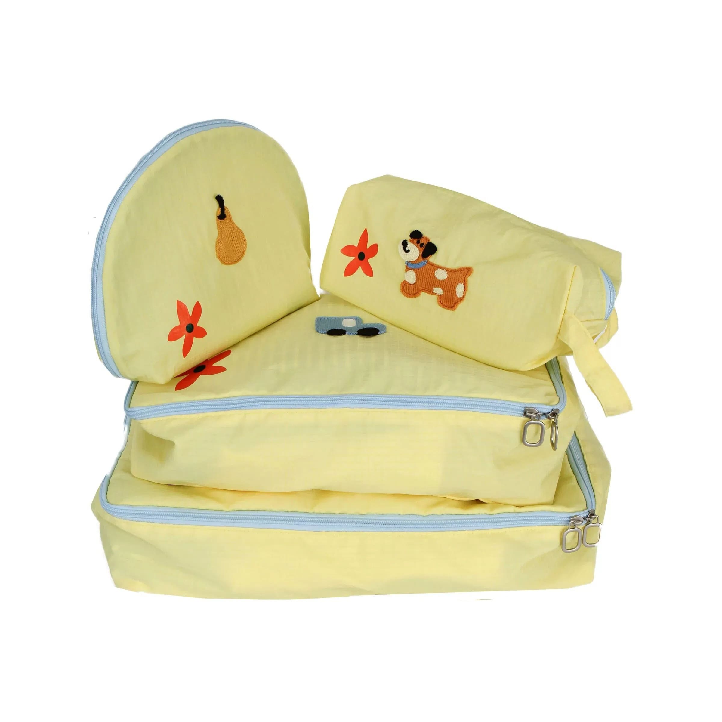 Spring Pup Travel Organizer Set - 4-Piece Waterproof Luggage Packing Cubes with Toiletry Bag