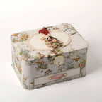 Linen Jewelry Box with Handmade Doll & Embroidery