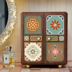 Wood Jewelry Cabinet with Double Doors & Drawers