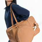 Vintage Tennis Duffle Bag - Large Capacity Leather Sports & Travel Bag with Detachable Racket Pouch