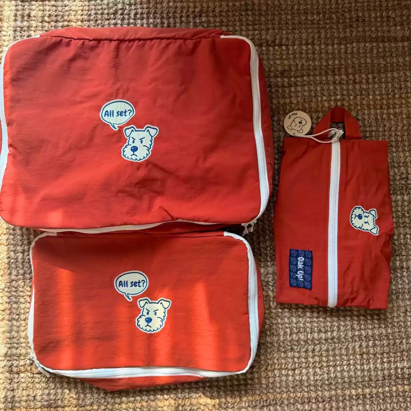 Puppy Travel Packing Cubes - Splash-Resistant Nylon Organizer Bags for Clothes & Toiletries