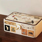 Elegant Leather Jewelry Box with Lock